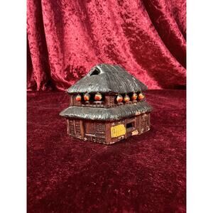 Vintage Trinket Decor - Clay Incense Burner - Japanese Minka Tea House Sculpture